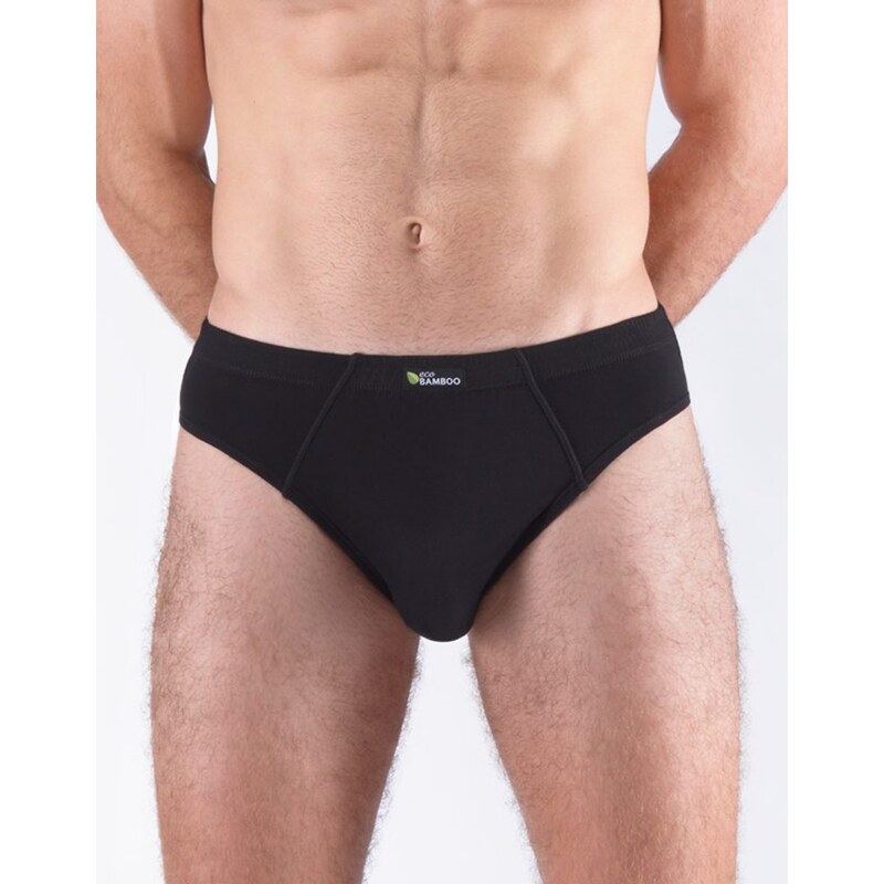 Čierne pánske slipy Eco Bamboo s úzkym bokom 62569819