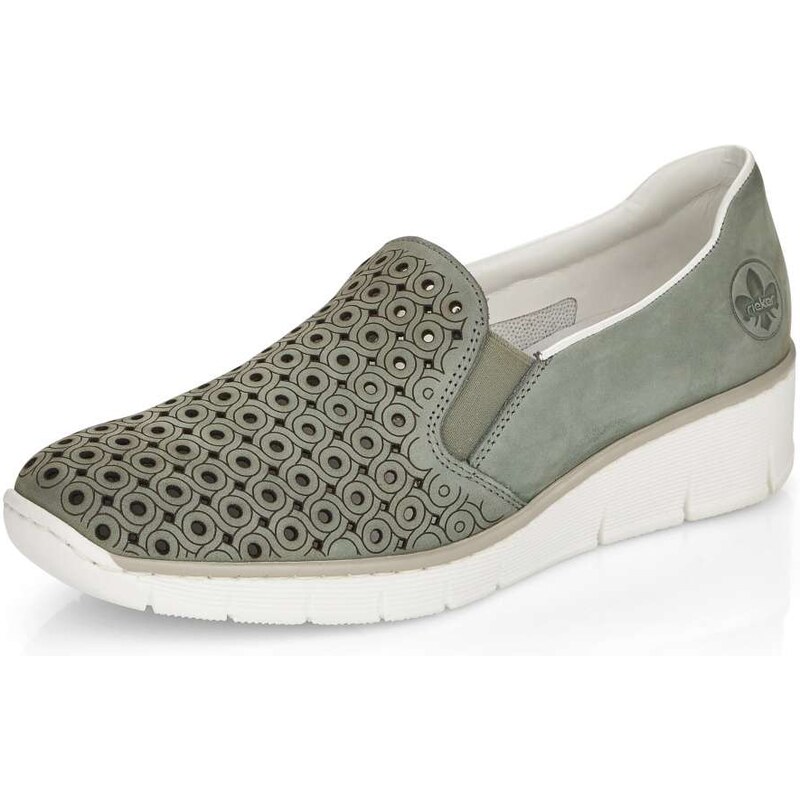 Dámske mokasíny RIEKER 53791-52 zelená S3 55393398