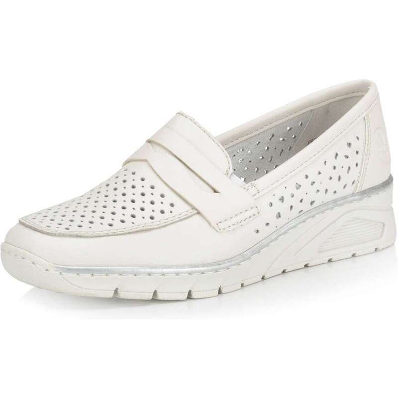 Dámske mokasíny RIEKER N3356-80 biela S3 39363840