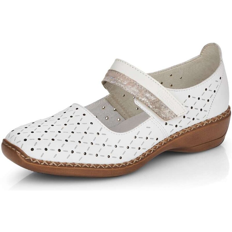 Dámske poltopánky RIEKER 41389-80 biela S4 46595648