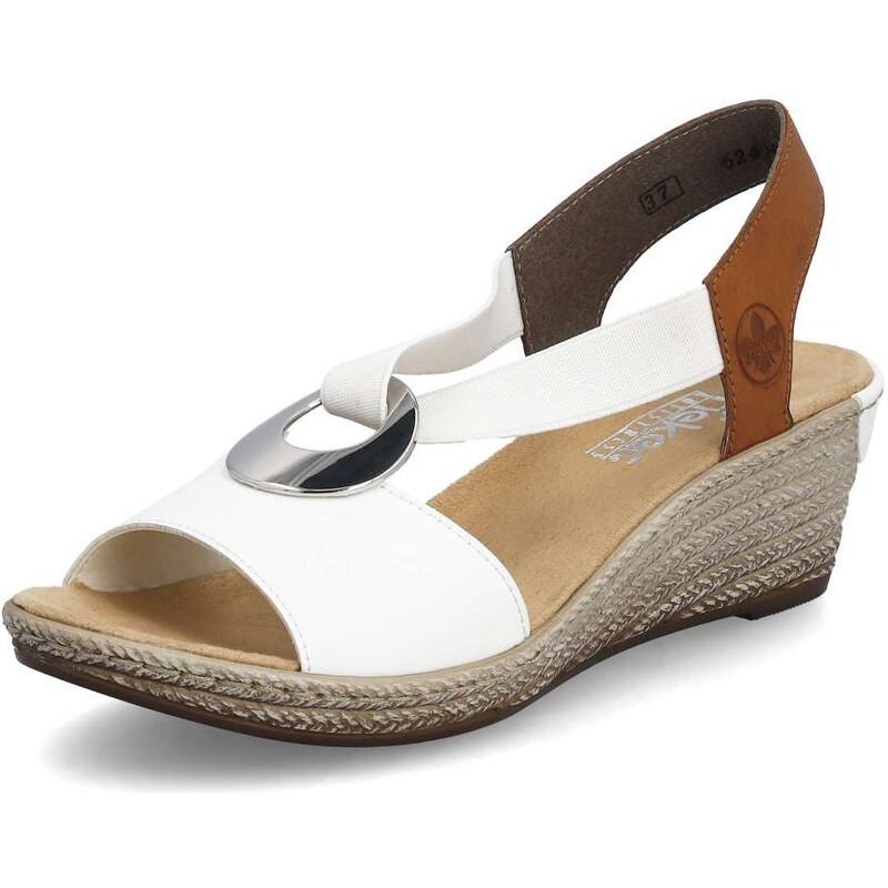 E-shop Dámske sandále RIEKER 624H6-81 biela S6