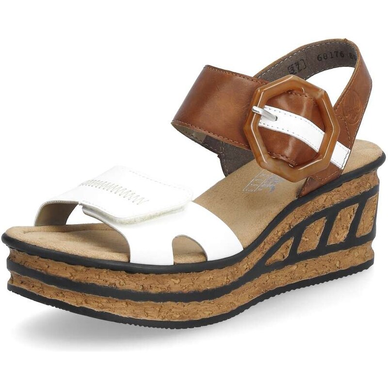 Dámske sandále RIEKER 68176-80 biela S4 48764254