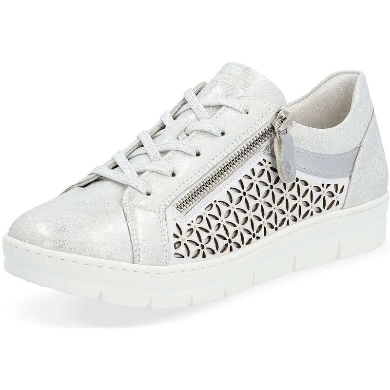 RIEKER Dámske tenisky REMONTE D5830-91 strieborná S4 48764326