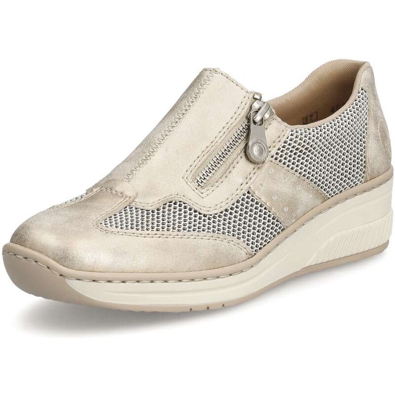 Dámske mokasíny RIEKER 48760-60 zlatá S6 55393444