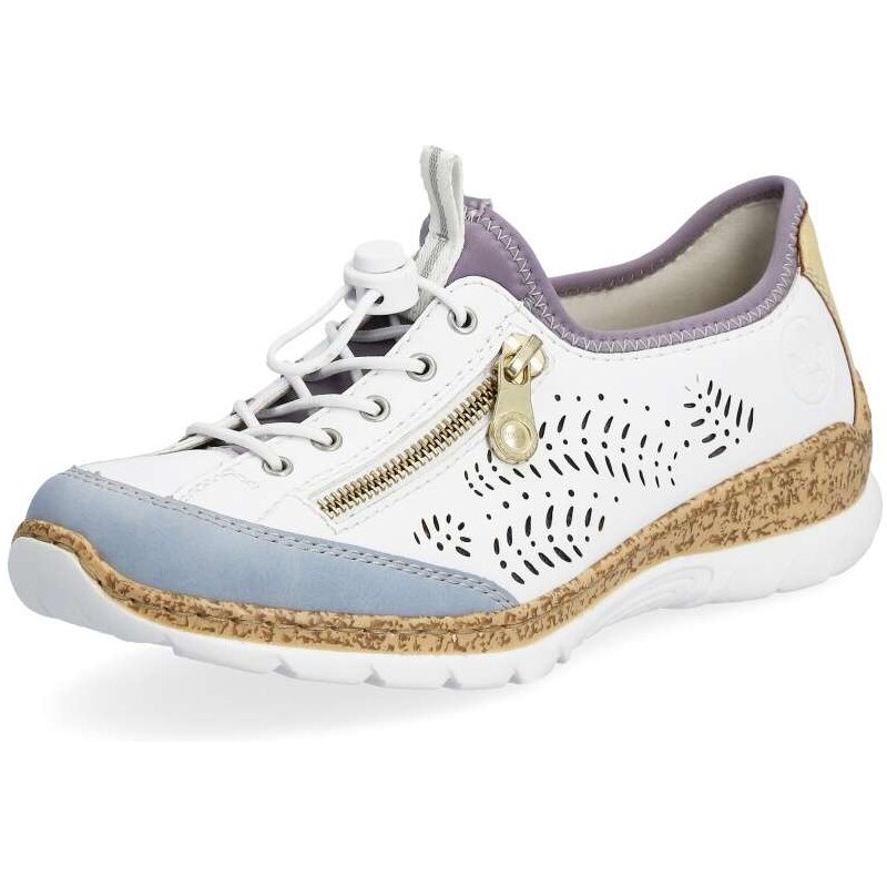 Dámske poltopánky RIEKER N42K6-80 biela S6 49877398