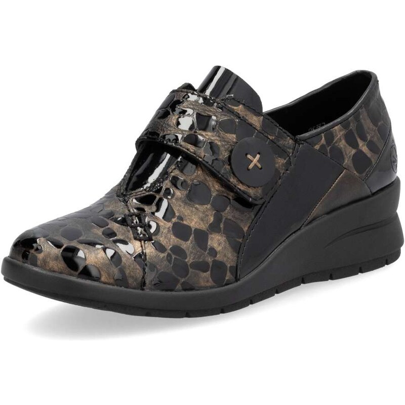 Dámske poltopánky RIEKER L4856-90 čierna W4 56343217