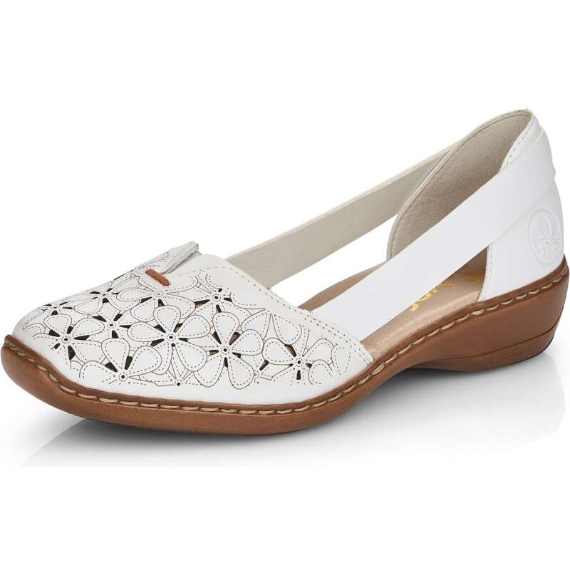 Dámske baleríny RIEKER 41356-80 biela S6 61788535