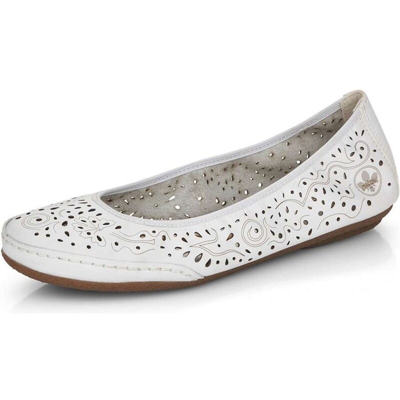 Dámske baleríny RIEKER 41460-80 biela S6 44848065