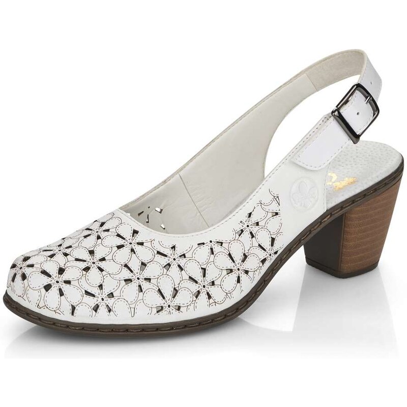 Dámske lodičky RIEKER 40981-80 biela S5 30325856