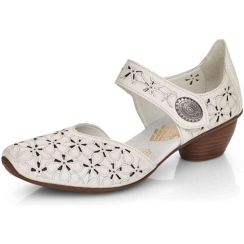 Dámske lodičky RIEKER 43786-80 biela S5 47932055