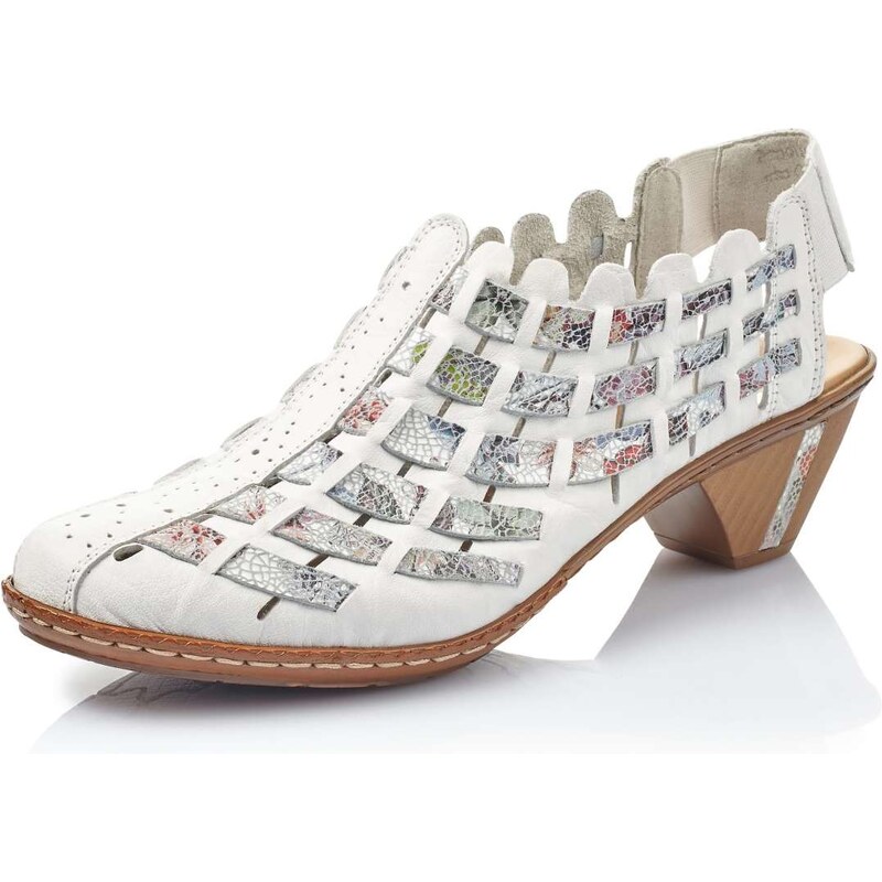 Dámske lodičky RIEKER 46778-80 biela S5 39597288