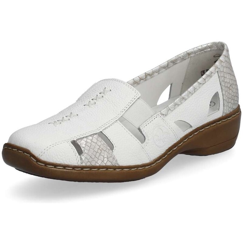 Dámske mokasíny RIEKER 41385-80 biela S6 48796748