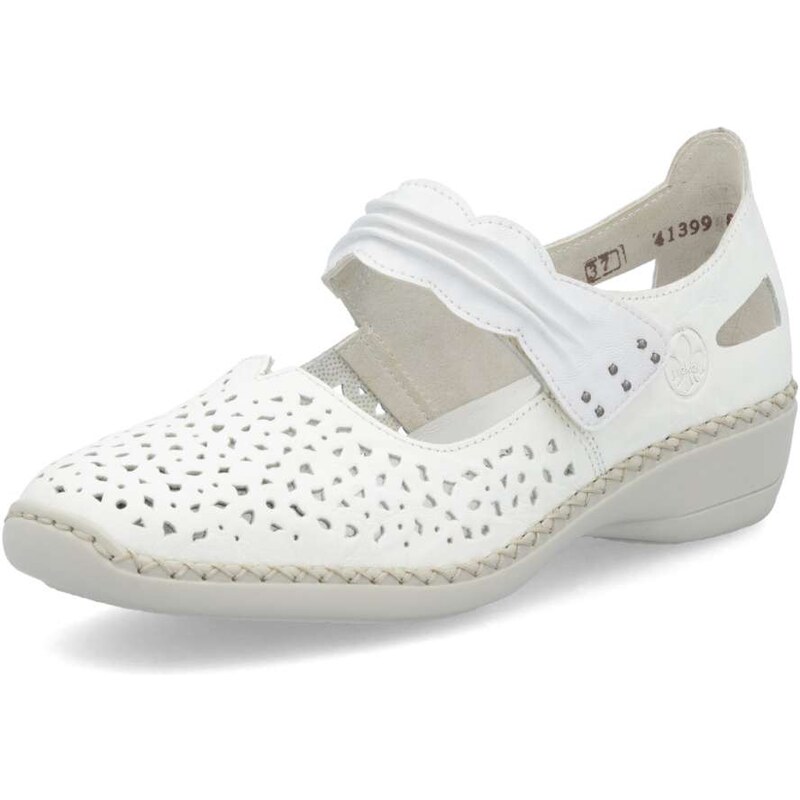 Dámske baleríny RIEKER 41399-80 biela S5 61788643