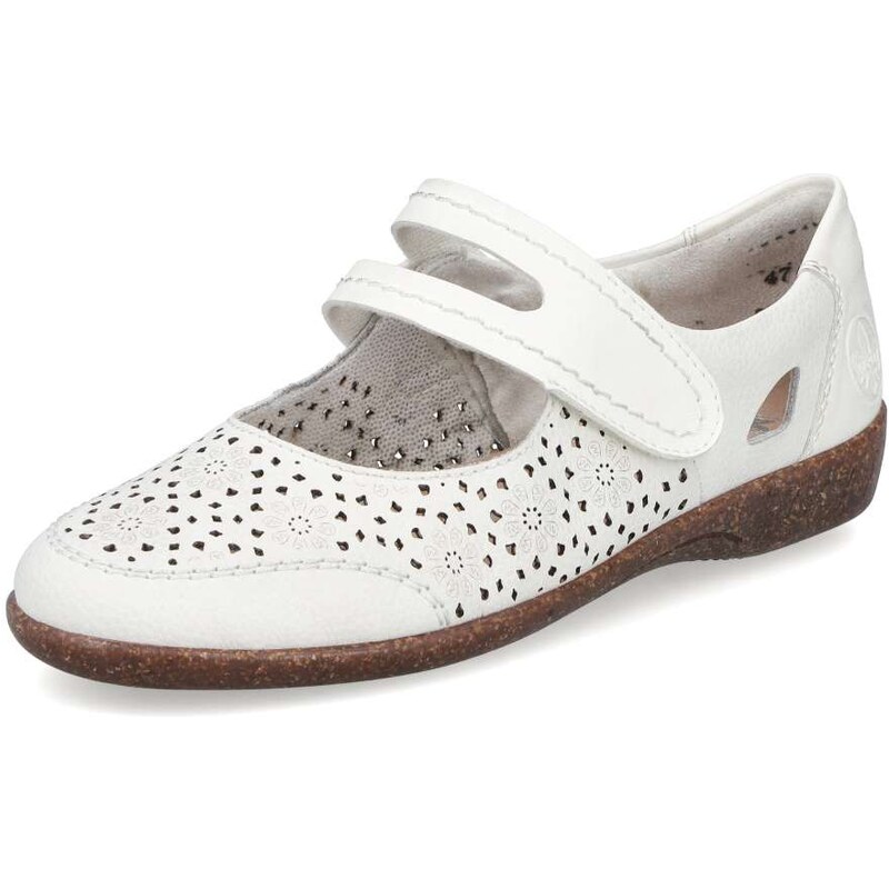 Dámske baleríny RIEKER 47675-80 biela S6 61789626