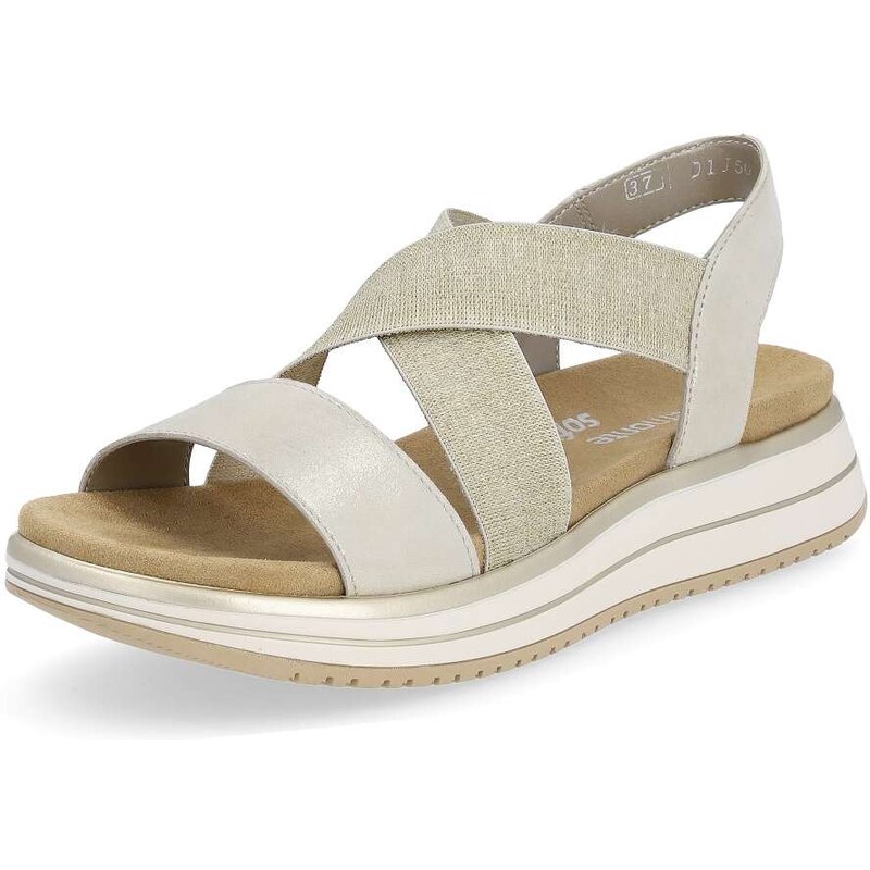 RIEKER Dámske sandále REMONTE D1J50-90 zlatá S5 50397653