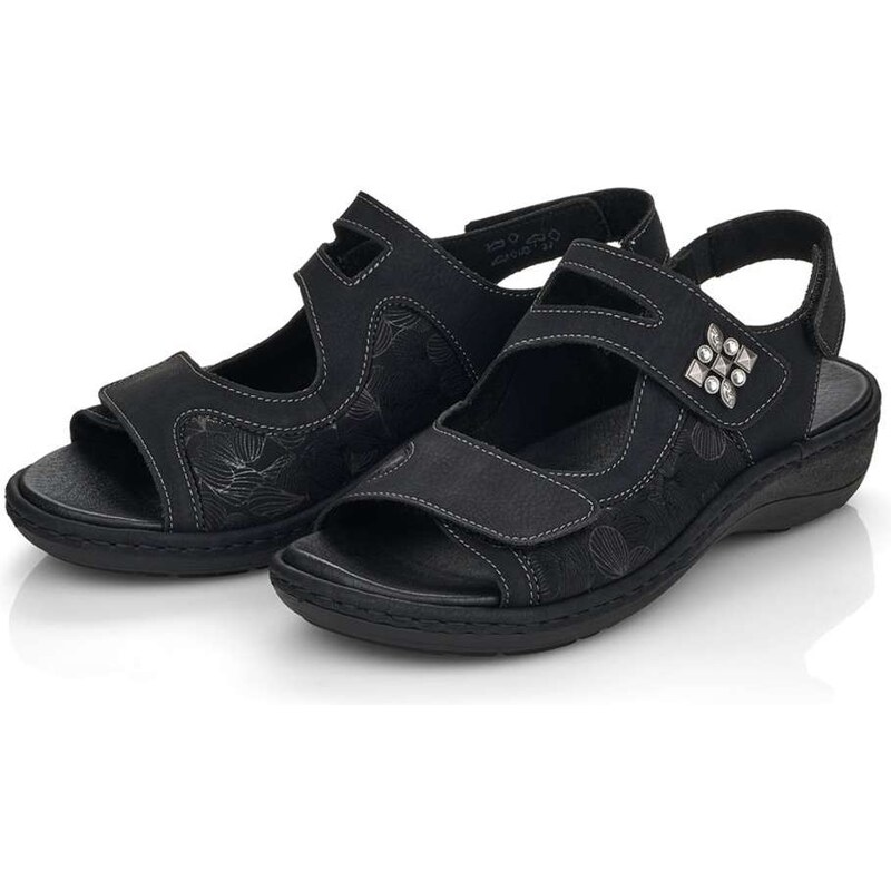 RIEKER Dámske sandále REMONTE D7647-01 čierna S5