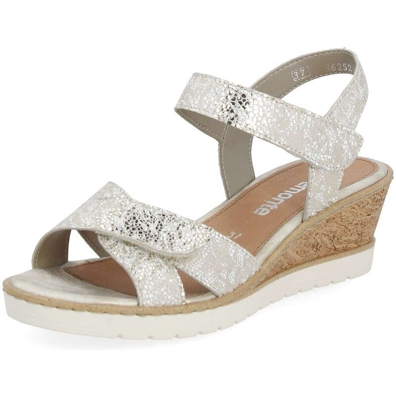 RIEKER Dámske sandále REMONTE R6252-91 zlatá S5 55601004