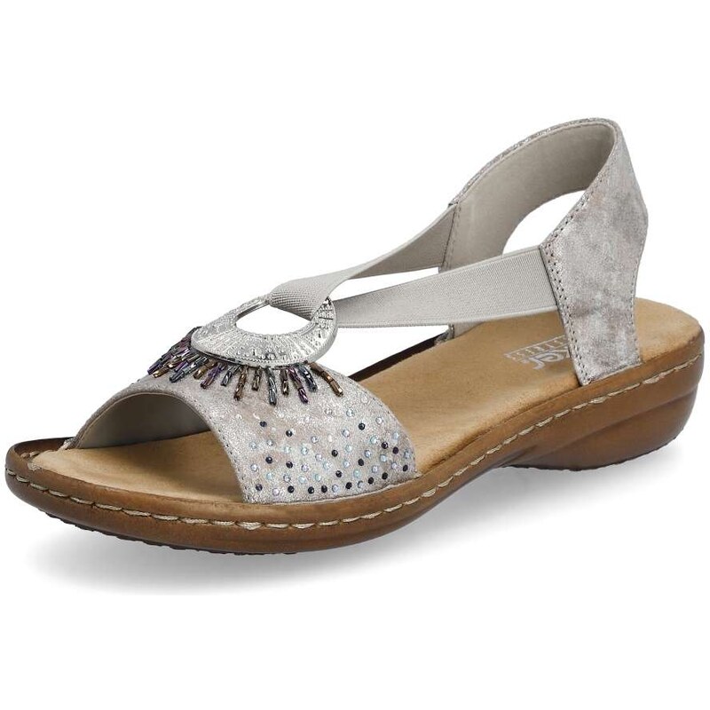 E-shop Dámske sandále RIEKER 60880-90 strieborná S6