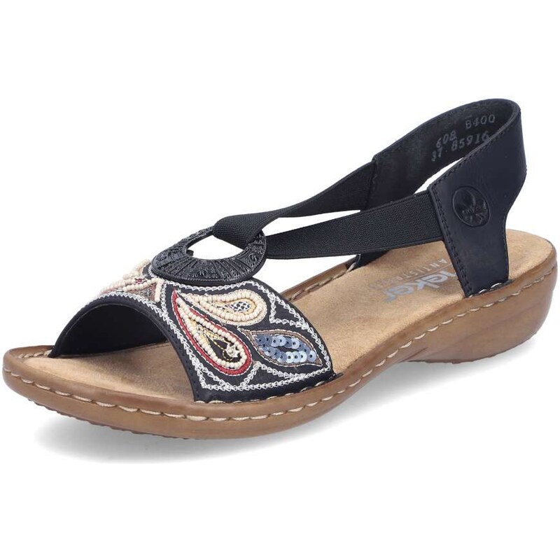 E-shop Dámske sandále RIEKER 608B4-00 čierna S6