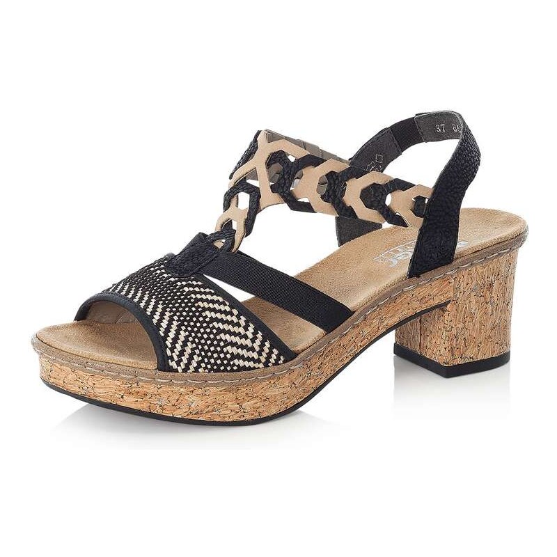 E-shop Dámske sandále RIEKER 638C7-00 čierna S5
