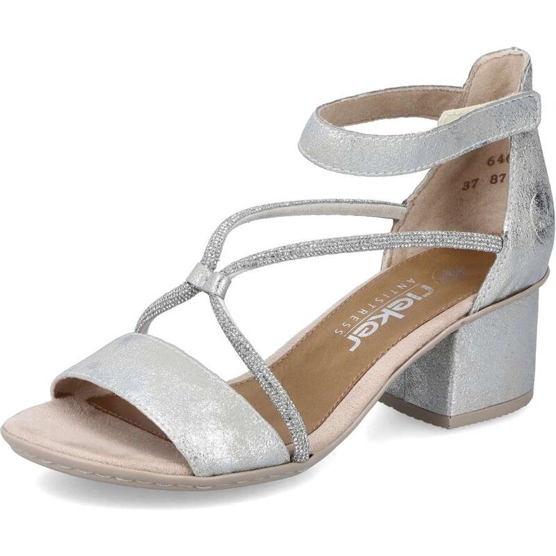 E-shop Dámske sandále RIEKER 64654-40 strieborná S6