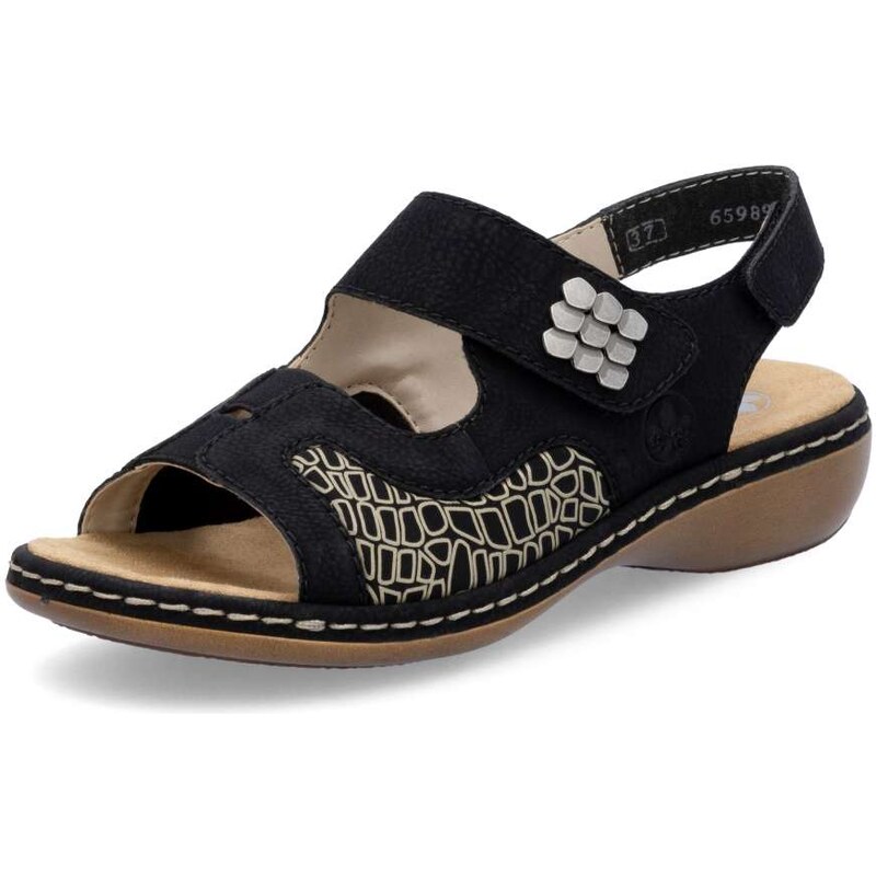 E-shop Dámske sandále RIEKER 65989-01 čierna S6