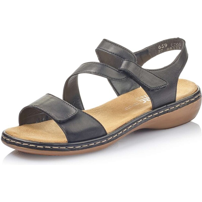 Dámske sandále RIEKER 659C7-00 čierna S6 15630116