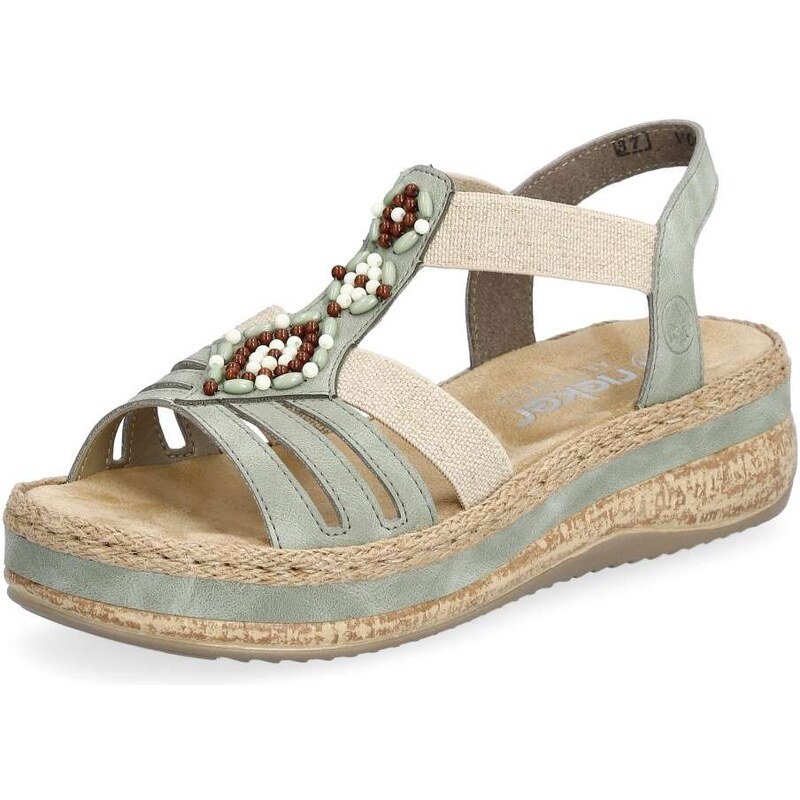 Dámske sandále RIEKER V0920-52 zelená S5 55393522