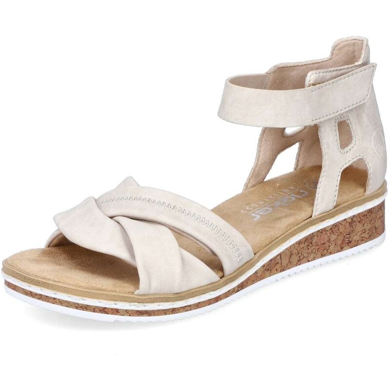 E-shop Dámske sandále RIEKER V3673-60 béžová S6