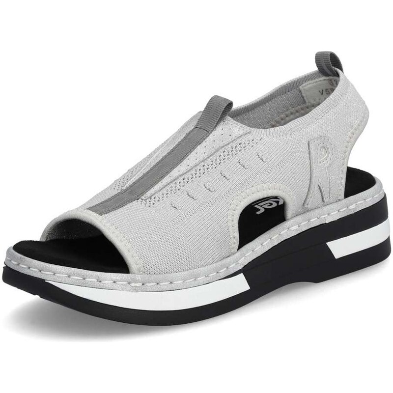 Dámske sandále RIEKER V59B5-90 strieborná S5 61788742