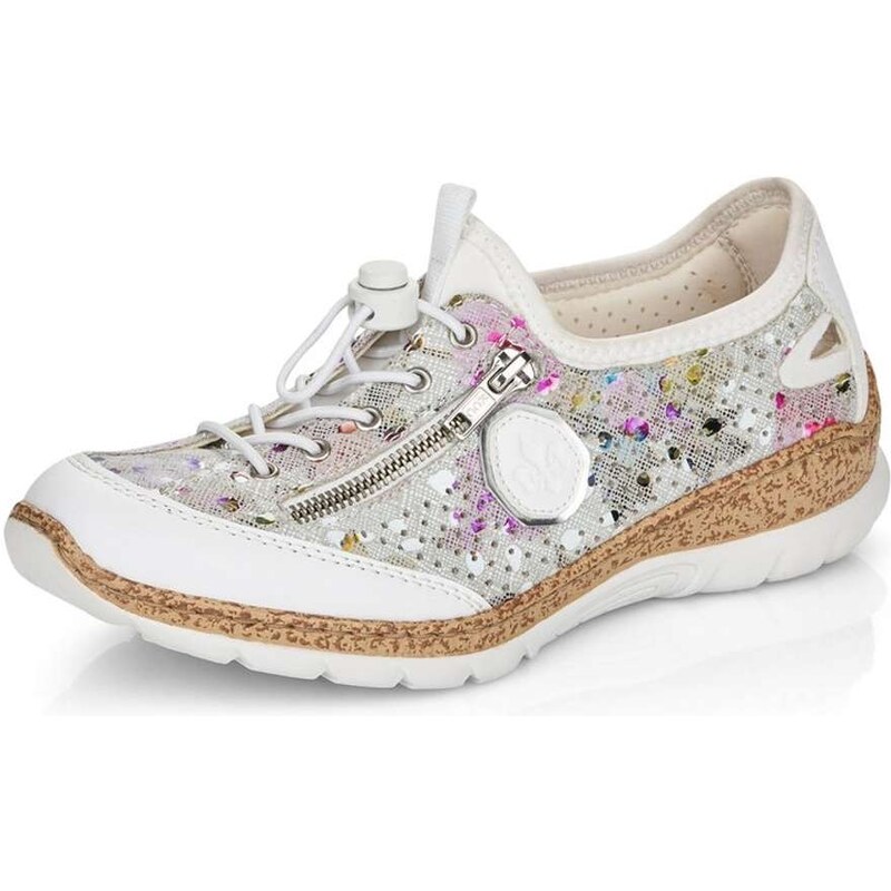 Dámske poltopánky RIEKER N42V1-90 biela S6 31081879