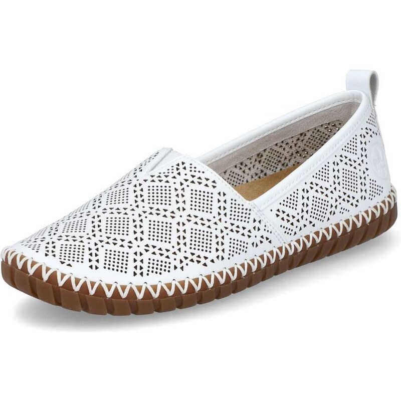 Dámske mokasíny RIEKER M2851-80 biela S6 50325575