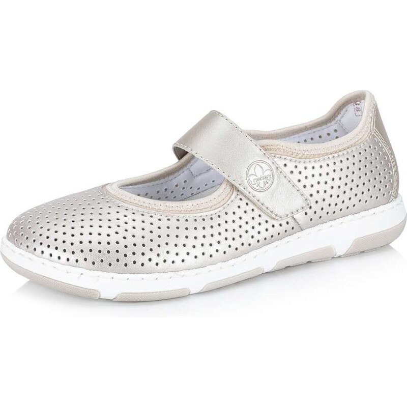 Dámske baleríny RIEKER 42455-60 strieborná S5 62138947