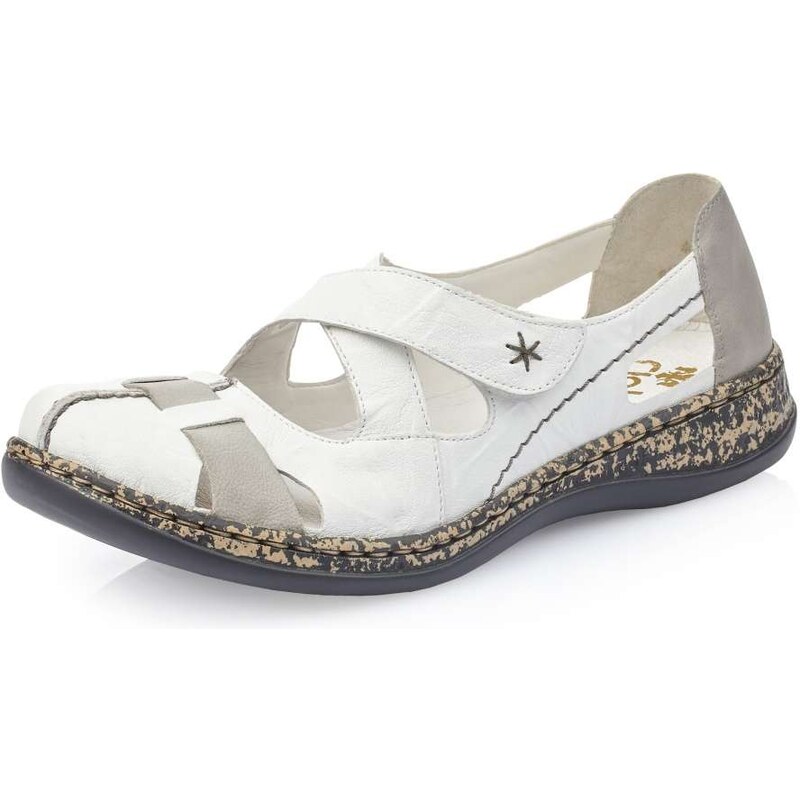 Dámske baleríny RIEKER 46367-80 biela S5 15563510