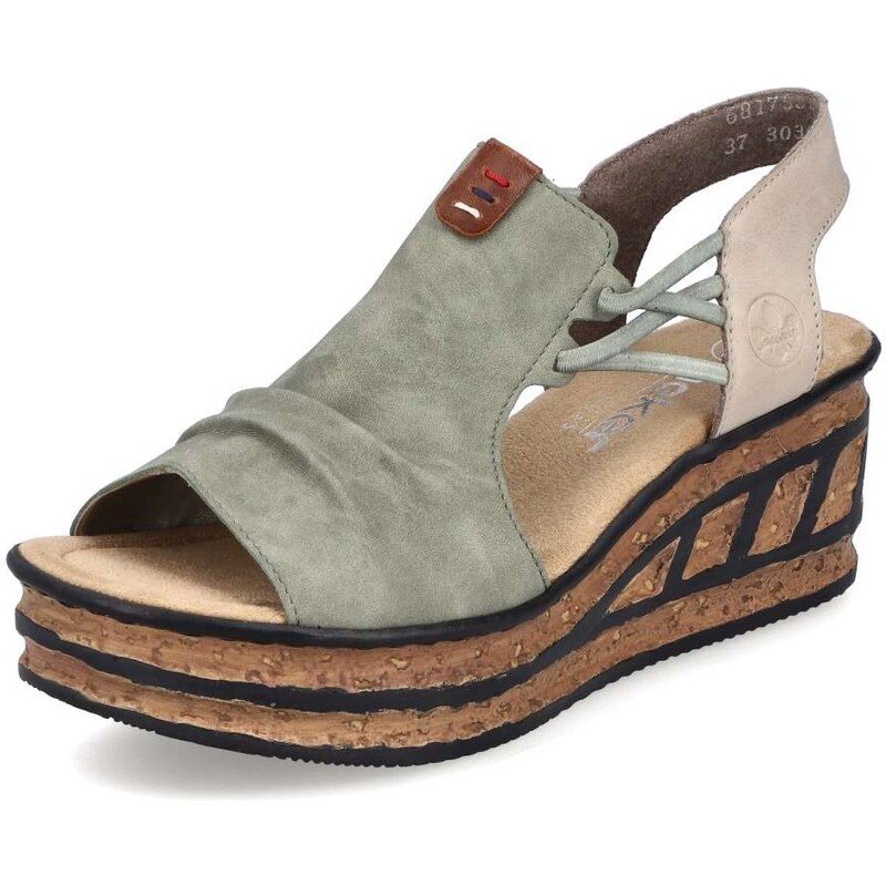 Dámske sandále RIEKER 68175-52 zelená S6 49994500