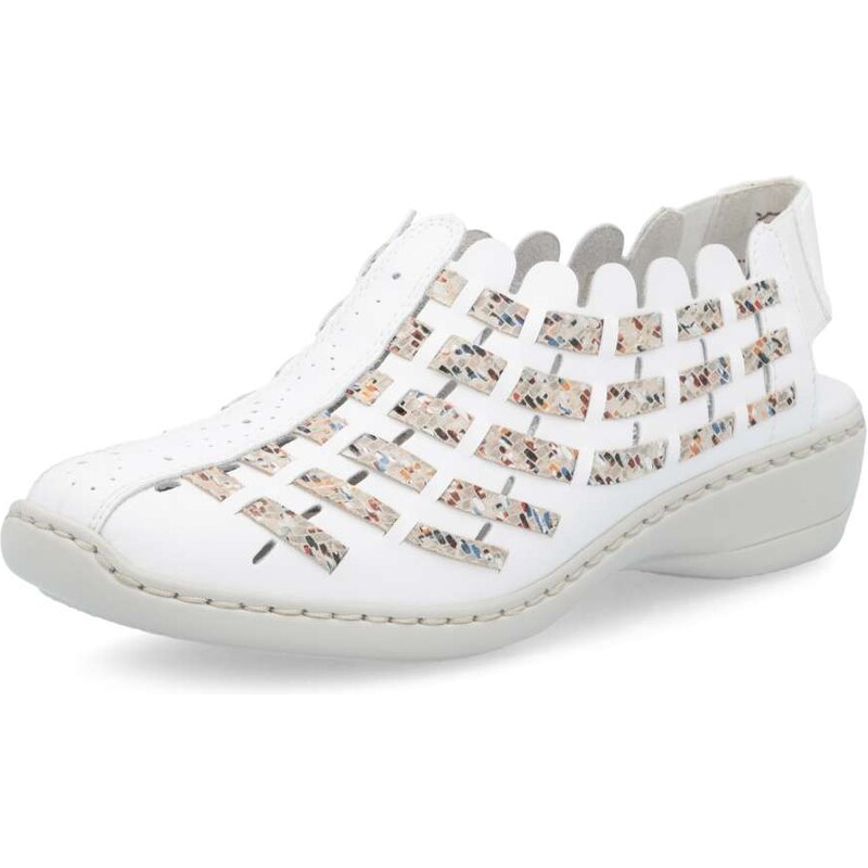 Dámske lodičky RIEKER 413V8-80 biela S5 62190226