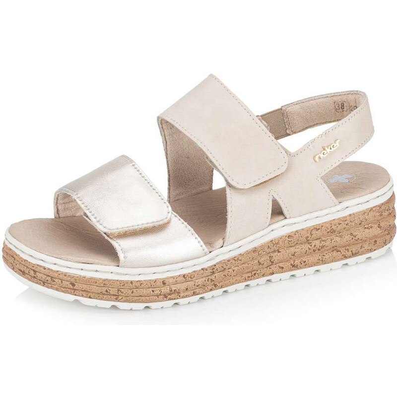 E-shop Dámske sandále RIEKER 62761-90 zlatá S5