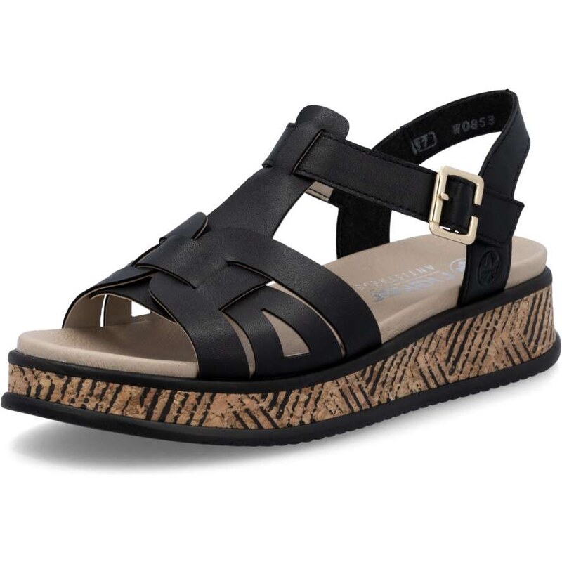 E-shop Dámske sandále RIEKER W0853-00 čierna S5