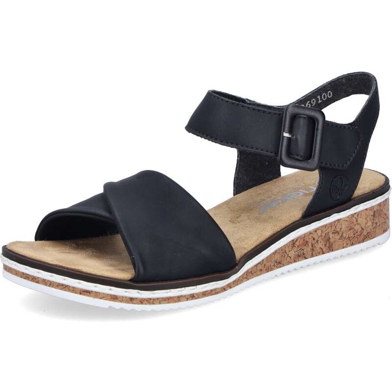 Dámske sandále RIEKER V3691-00 čierna S6 62330179