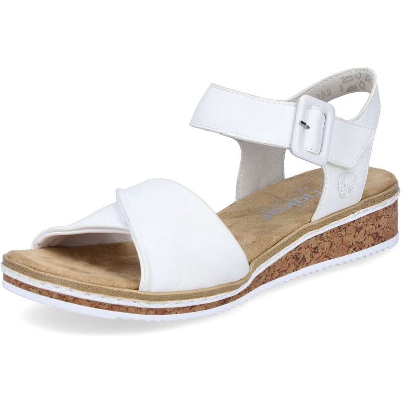 Dámske sandále RIEKER V3691-80 biela S5 62330180