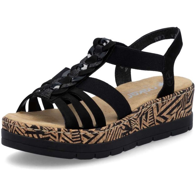 E-shop Dámske sandále RIEKER V3902-00 čierna S6
