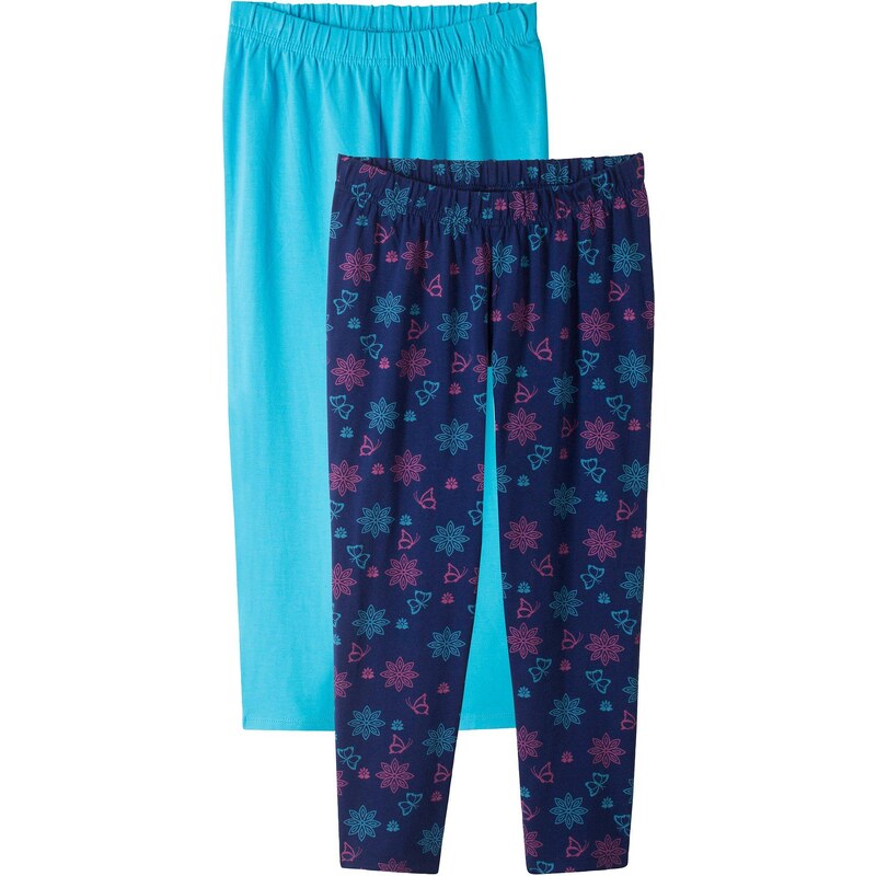 bonprix Capri legíny (2-dielne balenie) bio bavlna, farba modrá 44732260