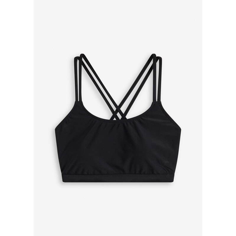 bonprix Bikinový top s prekríženými ramienkami, farba čierna 62470448