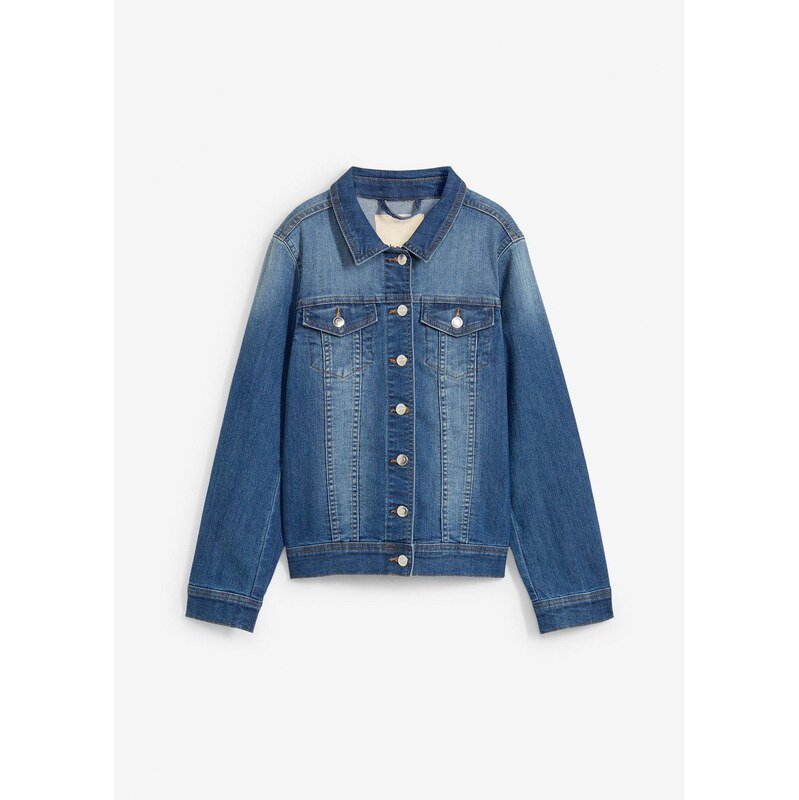 bonprix Džínsová bunda, oversize, farba modrá 62470502