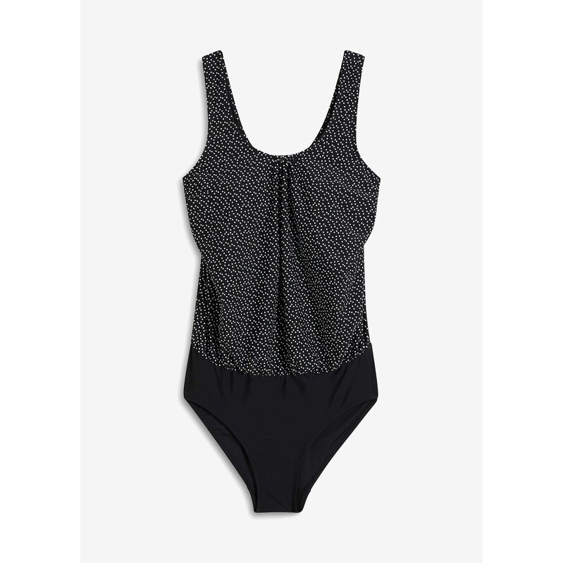 bonprix Jednodielne plavky s balónovým strihom, farba čierna 62470556