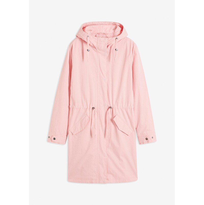 bonprix Dlhá bunda parka s kapucňou, farba ružová 62471025