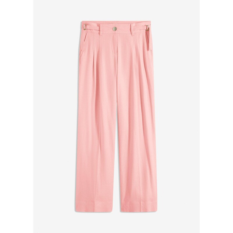 bonprix Nohavice Palazzo z ľahkého pláteného mixu, farba ružová 62471118