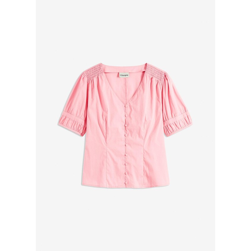 bonprix Blúzka z bavlneného mixu, farba ružová 62471146