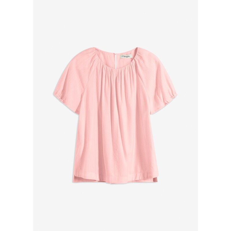 bonprix Blúzka z krčeného materiálu, farba ružová 62471149