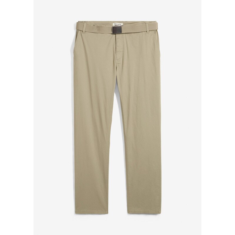 bonprix Chino nohavice, Regular Fit, strečové, s opaskom, rovné, farba 62471182